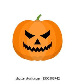 Halloween pumpkin Icon Isolated on White Background. Halloween happy pumpkin vector icons, Emotion Variation. Simple flat style design elements. Silhouette spooky horror images of pumpkins. 