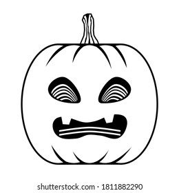 Halloween Pumpkin icon isolated on white background. Pumpkin character for halloween celebration vector illustration.