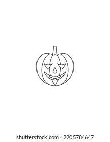  Halloween pumpkin icon isolated on white. Halloween line art vector. Perfect for coloring book, textiles, icon, web, painting, children's books, t-shirt print.