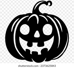 Halloween pumpkin icon isolated on white background. Scary and funny pumpkin monster  face.Vector illustration