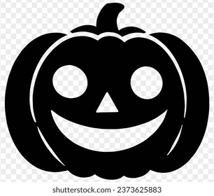 Halloween pumpkin icon isolated on white background. Scary and funny pumpkin monster  face.Vector illustration