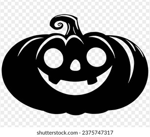 Halloween pumpkin icon isolated on white background. Scary and funny pumpkin monster  face.Vector illustration