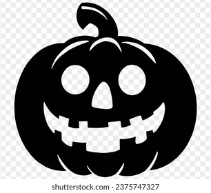 Halloween pumpkin icon isolated on white background. Scary and funny pumpkin monster  face.Vector illustration