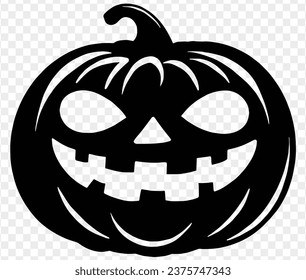 Halloween pumpkin icon isolated on white background. Scary and funny pumpkin monster  face.Vector illustration