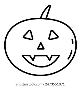 Halloween pumpkin icon isolated on white background. Vector illustration