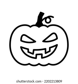 Icono de calabaza de Halloween. Jack Lantern. Pictograma aislado en un fondo blanco. Ilustración vectorial.