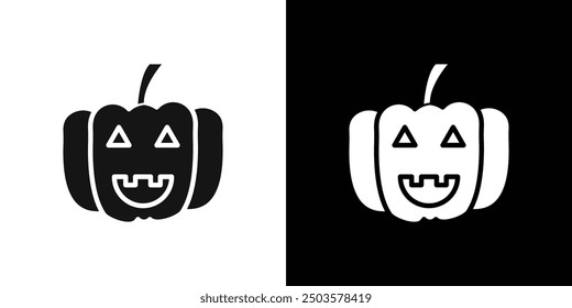 Vector de arte de línea de icono de calabaza de Halloween