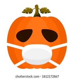 Halloween Pumpkin Icon Mask Isolated On Stock Vector (Royalty Free ...