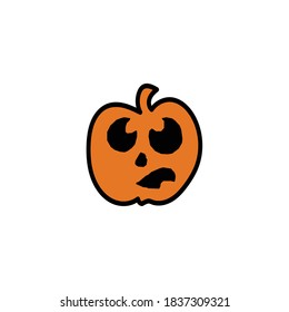 Halloween Pumpkin Icon On White Background