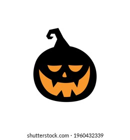 Halloween pumpkin icon on a white background. Vector illustration.