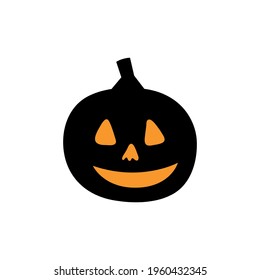 Halloween pumpkin icon on a white background. Vector illustration.