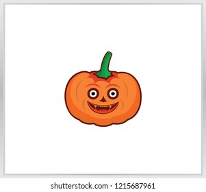 Halloween pumpkin icon. orange pumpkin smile illustration