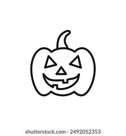 Halloween pumpkin icon outline collection in black and on white background