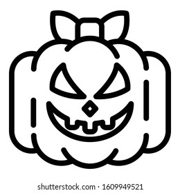 Halloween pumpkin icon. Outline Halloween pumpkin vector icon for web design isolated on white background