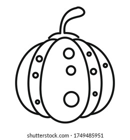 Icono de calabaza de Halloween. Icono de vector de calabaza de halloween de esquema para diseño web aislado en fondo blanco