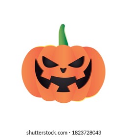 icono de calabaza de halloween sobre fondo blanco, diseño colorido, ilustración vectorial