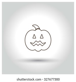 Halloween Pumpkin icon. Halloween pictogram elements collection.  simple minimal, flat, solid, mono, monochrome, plain, contemporary style. Vector illustration web internet design elements