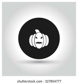 Halloween Pumpkin icon. Halloween pictogram elements collection.  simple minimal, flat, solid, mono, monochrome, plain, contemporary style. Vector illustration web internet design elements