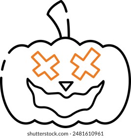 Halloween Pumpkin Icon - Quintessential Symbol of October's Spooky Celebrations