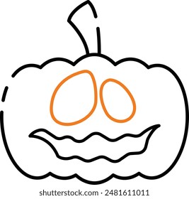 Halloween Pumpkin Icon - Quintessential Symbol of October's Spooky Celebrations