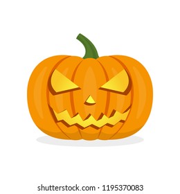 Halloween pumpkin icon. Pumpkin with scary face. Vector illustration.