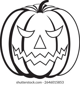 Halloween pumpkin icon, Halloween scary pumpkin with smile.