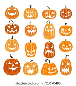 halloween pumpkin icon set