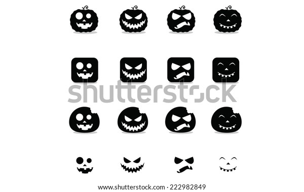 Halloween pumpkin  icon
set