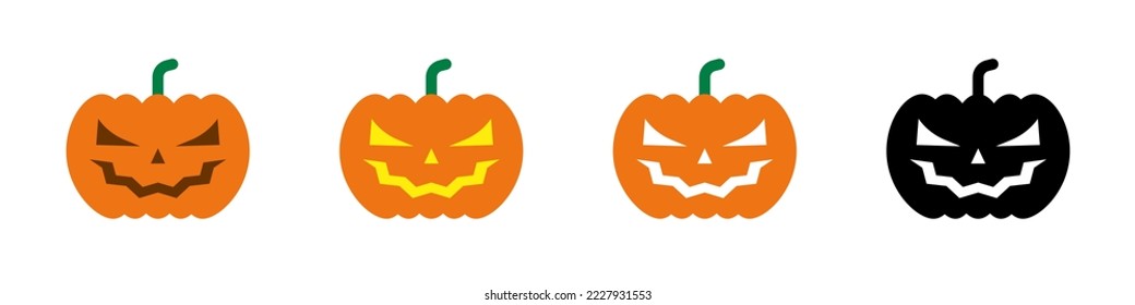 Halloween pumpkin icon set. Halloween design. Vector.