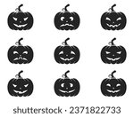 halloween pumpkin icon set. jack o lantern and autumn symbols. isolated vector images in simple style