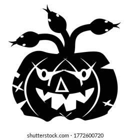 Halloween pumpkin icon silhouette flat design on white background