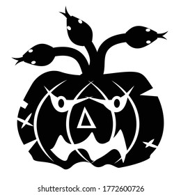 Halloween pumpkin icon silhouette flat design on white background
