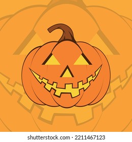 Halloween pumpkin icon, with smiling expression, on transparent pumpkin icon background. suitable for content to welcome Halloween.