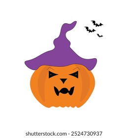 Icono de calabaza de Halloween. espeluznante calabaza de Halloween con Ilustración vectorial de cara sonriente.