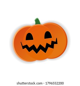 Halloween pumpkin icon, sticker. Isolated vector illustration.