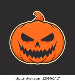 Icono de calabaza de Halloween, pegatina. Ilustración vectorial.