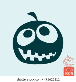 Halloween pumpkin icon. Symbol of halloween holiday. Vector illustration.