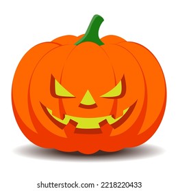 Icono de calabaza de Halloween. Vector. Símbolo de otoño, con cara de miedo. que se celebra cada año el 31 de octubre. apto para carteles, medios sociales, afiches, camisetas, etc.