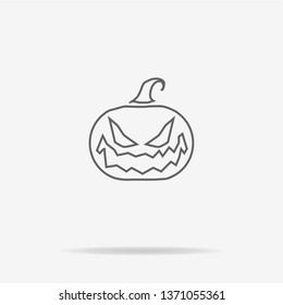 Halloween pumpkin icon. Vector concept illustration for design.