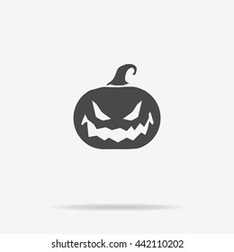 Halloween pumpkin icon. Vector concept illustration for design.