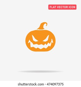 Halloween pumpkin icon. Vector concept illustration for design.