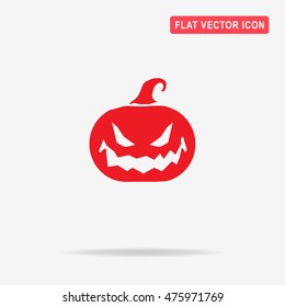 Halloween pumpkin icon. Vector concept illustration for design.