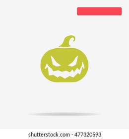 Halloween pumpkin icon. Vector concept illustration for design.