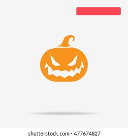 Halloween pumpkin icon. Vector concept illustration for design.