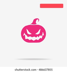 Halloween pumpkin icon. Vector concept illustration for design.