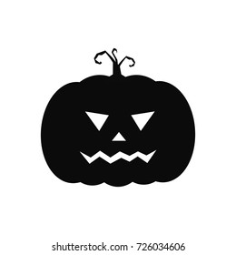 halloween pumpkin icon. Vector cute black Halloween silhouettes