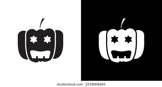 Halloween pumpkin icon Vector flat thin line illustration