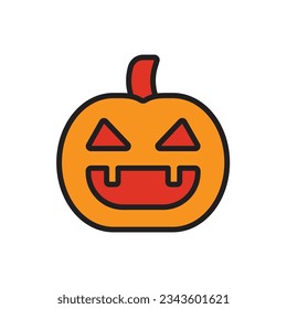 Halloween Pumpkin Icon Vector Illustration