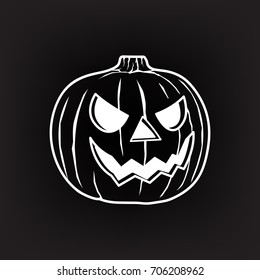 halloween pumpkin icon, vector illustration