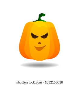 Imagen vectorial del icono de calabaza de Halloween. Calabaza aislada para el diseño. Símbolo de Halloween.